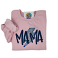 Embroidered Mama Applique Crewneck- Pink