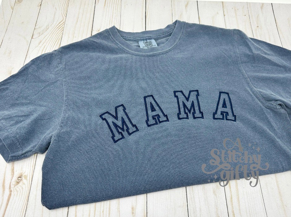 Mama Embroidered Short Sleeve T-Shirt