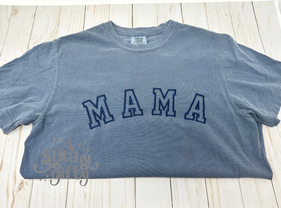 Mama Embroidered Short Sleeve T-Shirt