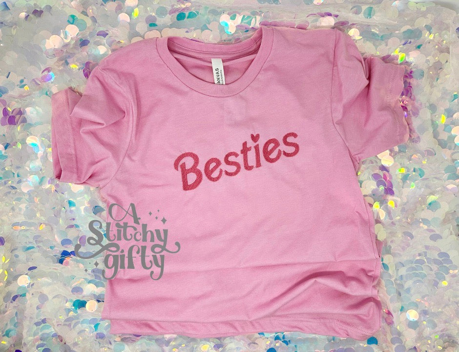 Adult Besties Embroidered T-Shirt