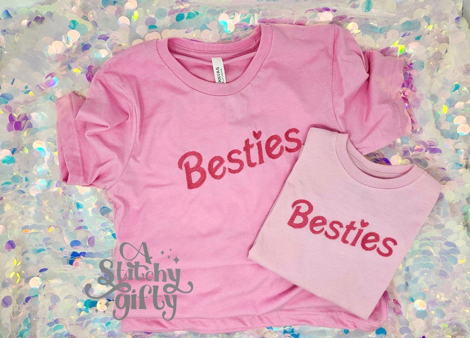 Adult Besties Embroidered T-Shirt