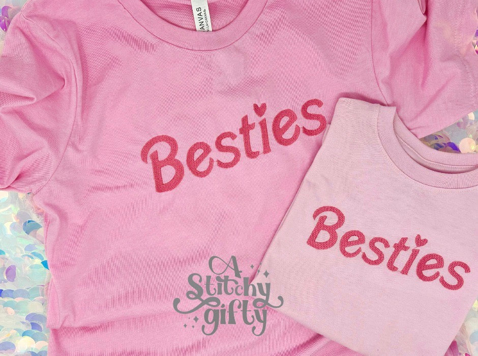 Adult Besties Embroidered T-Shirt